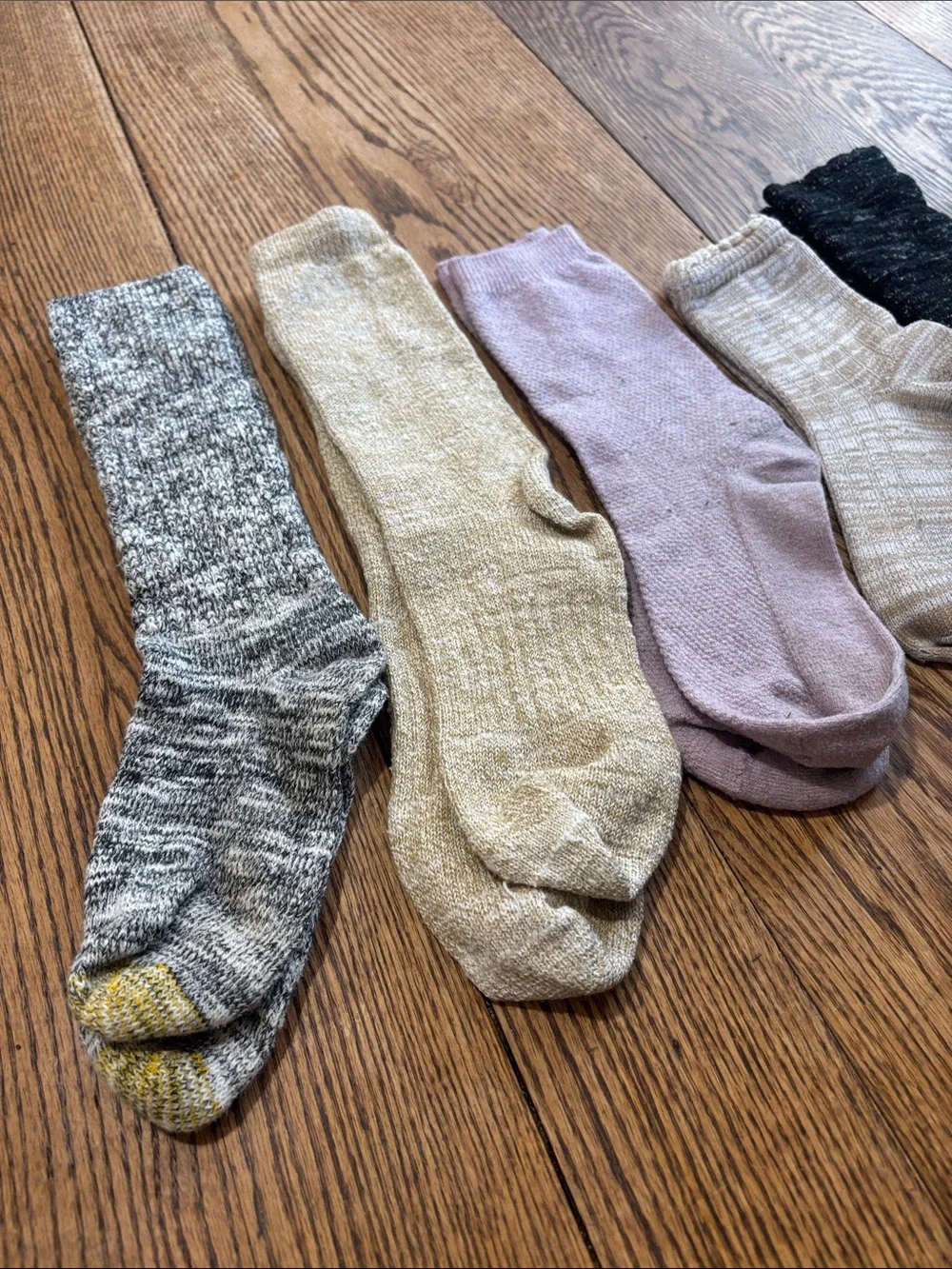 Cozy Crew Sock Set in Lavender, Beige, Gray, Tan & Black